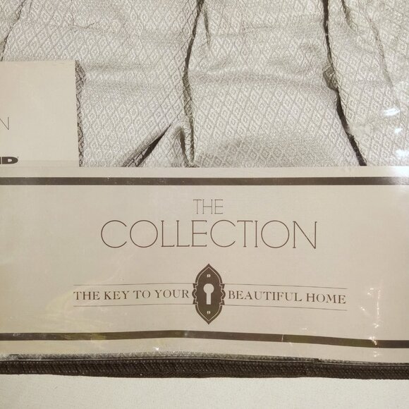 35"W x 63"L  Pinch Pleat Window Curtain Panel  Ocean Blue/Gray  Diamond  NEW - Picture 2 of 8